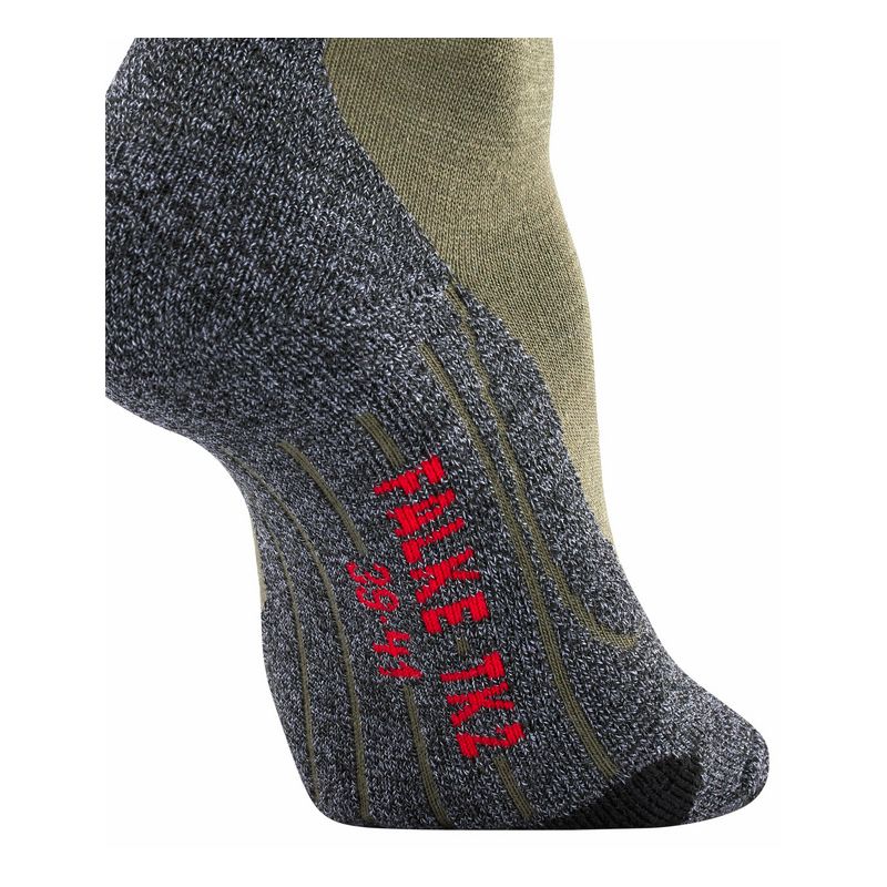 FALKE Men's TK2 Explore Cool M SO Lyocell Functional Yarn Thick Anti-Blister 1 Pair Hiking Socks, Green (Holly 7385), 11-12.5