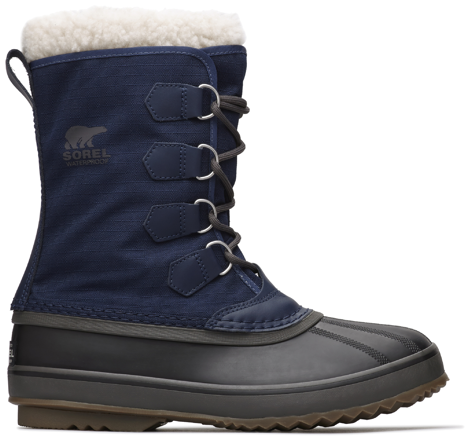 sorel men's 1964 pac nylon winter boots black white